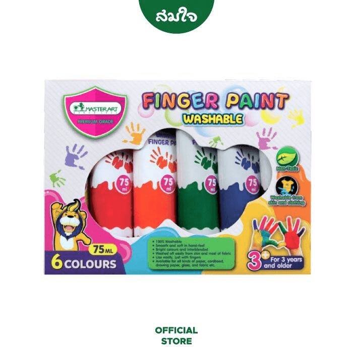 สีทามือสำหรับเด็กเล็ก Master Art ขนาด 75มล. จำนวน 6 สี